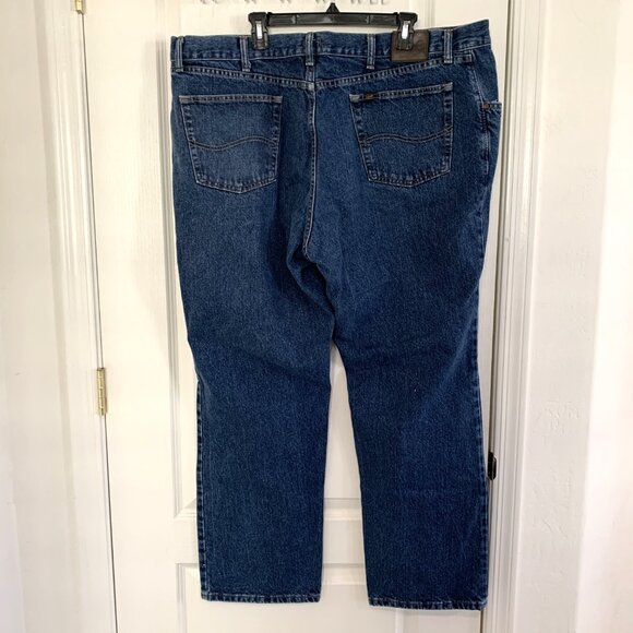 Lee Regular Fit Jeans 100% Cotton Denim Medium Wash Blue Men's Size 46 x 32 - Picture 2 of 8